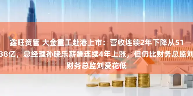 鑫旺资管 大金重工赴港上市：营收连续2年下降从51亿跌至38亿，总经理孙晓乐薪酬连续4年上涨，但仍比财务总监刘爱花低